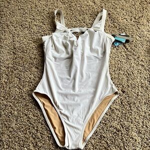 Stylish White One Piece Swimsuit
